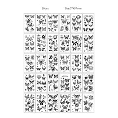 30pcs Temporary Tattoos for Children Unicorn Mermaid Car Fruit Cartoon Tattoo Stickers for Hand Body Fake Tattoo Waterproof
