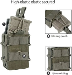 5.56/7.62 rifle double-layer large magazine Molle system double clip storage bag accessory bag hunting clothing accessories