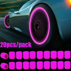 1-20PCS Glowing Tire Valve Stem Caps | Car Bike Wheel Decor