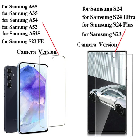 HD Tempered Glass Screen Protector for Samsung S23 S24 A55 A35 A54 S21 S22 Ultra S23 FEHD Screen Protector for Samsung S23 A55 A35 A54 S25 Tempered Glass for Samsung S24 S21 S22 mica Galaxy S24 Ultra S23 FE