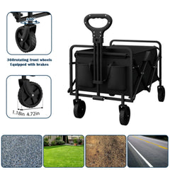 Foldable Garden Wagon Cart – Portable Outdoor Utility Trolley
