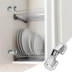 2/10PCS 90° Steel Cabinet Hinges – No-Drill Soft Close Buffer Hinges for Cupboards