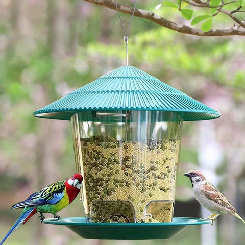Window Wild Bird Feeder House – Transparent Plastic, Hanging