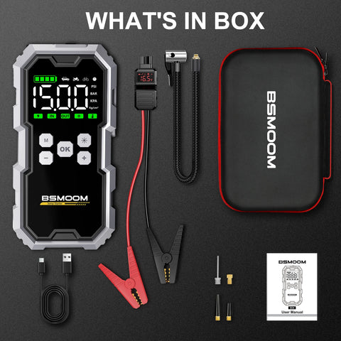 150PSI Air Pump Car Battery Emergency Boosters 7000A Car Jump Starter Power Bank Portable Starting Device Car Starter