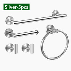 Black Stainless Steel Bathroom Hardware Set – Wall Mounted 4-Piece Kit