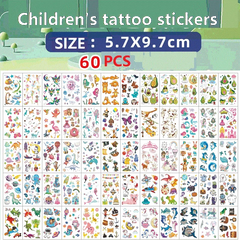 60PCS New Temporary Tattoo Sticker Waterproof Tattoos Festival Glitters Face Girls Boy Child Mini Fake Tattoo ZS157