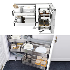 2-Tier Blind Corner Pull-Out Organizer