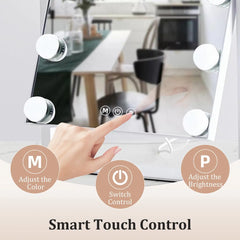 Tabletop Vanity Mirror with 12 LED Bulbs