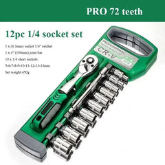 Socket Sleeve Wrench Set – 1/4", 3/8", 1/2" Ratchet Wrench Tool Kit