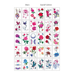 30pcs Temporary Tattoos for Children Unicorn Mermaid Car Fruit Cartoon Tattoo Stickers for Hand Body Fake Tattoo Waterproof