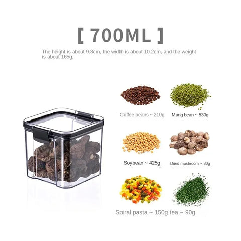 Sealed Jars Kitchen Grain Organizer – Large Moisture‑Proof Plastic Storage Set