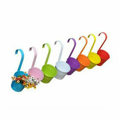 10-Color Metal Iron Flower Wall Hanging Planter Pots – Balcony & Garden Succulent Baskets