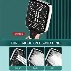 Adjustable Shower Head 3 Mode Rainfall Shower High Pressure Water Saving