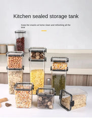 Sealed Jars Kitchen Grain Organizer – Large Moisture‑Proof Plastic Storage Set