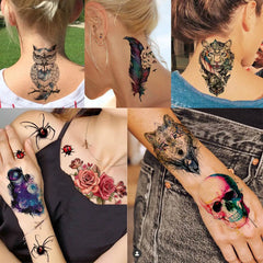 66 Sheets 3D Animal Temporary Tattoos – Wolf, Lion, Tiger, Eagle