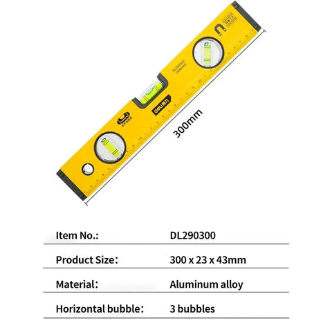 Deli High Precision Magnetic Spirit Level Ruler – Rustproof Horizontal Bubble Level