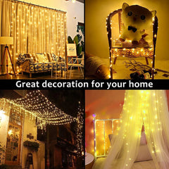 Solar Curtain Fairy Lights – Outdoor Waterproof String Light Garland