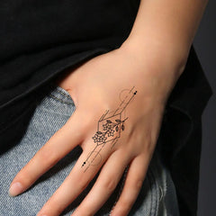 30Pcs Black Flower & Butterfly Temporary Tattoos