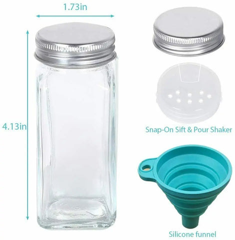24-Pack Kitchen Seasoning Bottles with Customizable Labels