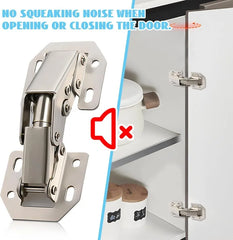 2/10PCS 90° Steel Cabinet Hinges – No-Drill Soft Close Buffer Hinges for Cupboards