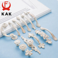 KAK Ivory White Zinc Alloy Cabinet Handles – European Style Drawer & Door Pulls