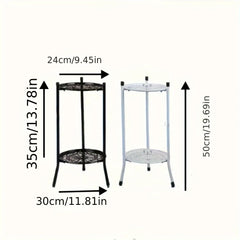 2-Tier Tall Metal Plant Stand – Indoor & Outdoor Plant Shelf Rack