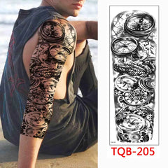 Waterproof Full Arm Temporary Tattoo Sleeve – Dragon, Skull, Tiger, Wolf Designs