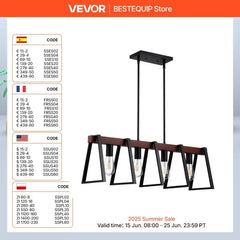 VEVOR 4-Light Kitchen Island Pendant
