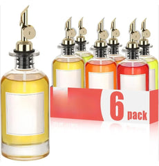 Set of 6 Glass Olive Oil & Syrup Dispenser Bottles