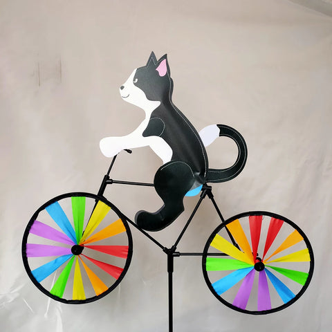 3D Animal Cartoon Windmill – Creative Bicycle Wind Spinner Garden Decor