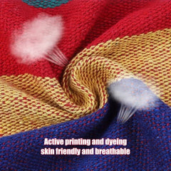 200KG Capacity Canvas Hammock Chair – Thick Striped Swing Seat with Storage Bag