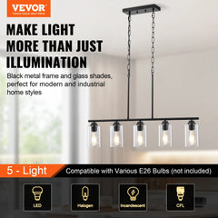 VEVOR 5-Light Kitchen Island Pendant