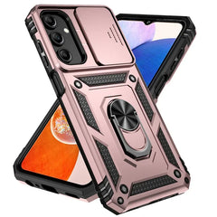 Slide Camera Lens Military Grade Armor Phone Case For Samsung Galaxy A16 A06 A15 A25 A35 A55 5G S24FE Holder Ring Stand Cover