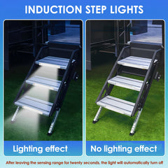 3PCS RV Step Lights – LED Cabinet & Stair Lights with Motion Sensor, USB Rechargeable, 3 Light Modes