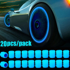 1-20PCS Glowing Tire Valve Stem Caps | Car Bike Wheel Decor