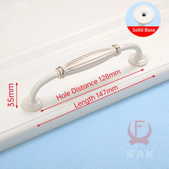 KAK Ivory White Zinc Alloy Cabinet Handles – European Style Drawer & Door Pulls