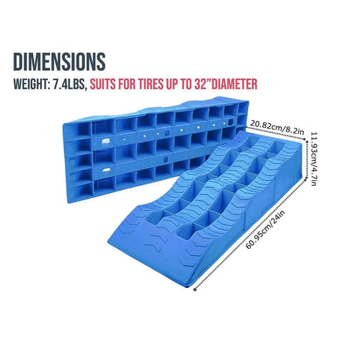 Car Leveling Ramps (2PCS) – RV Wheel Chocks & 3-Step Camper Leveling Blocks | Trailer Levelers for Motorhomes & Travel