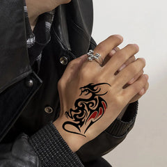 30Pcs Black Flower & Butterfly Temporary Tattoos