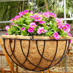 12” Hanging Coconut Palm Flowerpot – Indoor & Outdoor Hanging Basket Planter
