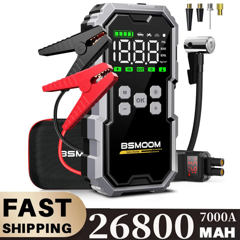 150PSI Air Pump Car Battery Emergency Boosters 7000A Car Jump Starter Power Bank Portable Starting Device Car Starter