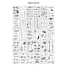 30pcs Temporary Tattoos for Children Unicorn Mermaid Car Fruit Cartoon Tattoo Stickers for Hand Body Fake Tattoo Waterproof