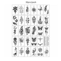 30pcs Temporary Tattoos for Children Unicorn Mermaid Car Fruit Cartoon Tattoo Stickers for Hand Body Fake Tattoo Waterproof