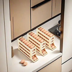 4 Layers Automatic Rolling Holder Rack Fridge Eggs Storage Box