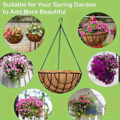 12” Hanging Coconut Palm Flowerpot – Indoor & Outdoor Hanging Basket Planter
