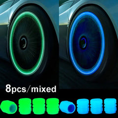 1-20PCS Glowing Tire Valve Stem Caps | Car Bike Wheel Decor