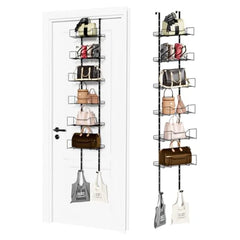 6-Tier Over-the-Door Metal Purse Organizer