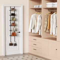 6-Tier Over-the-Door Metal Purse Organizer