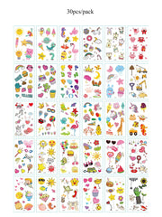 30Pcs Black Flower & Butterfly Temporary Tattoos