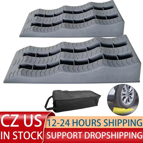 Car Leveling Ramps (2PCS) – RV Wheel Chocks & 3-Step Camper Leveling Blocks | Trailer Levelers for Motorhomes & Travel