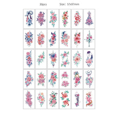 30pcs Temporary Tattoos for Children Unicorn Mermaid Car Fruit Cartoon Tattoo Stickers for Hand Body Fake Tattoo Waterproof
